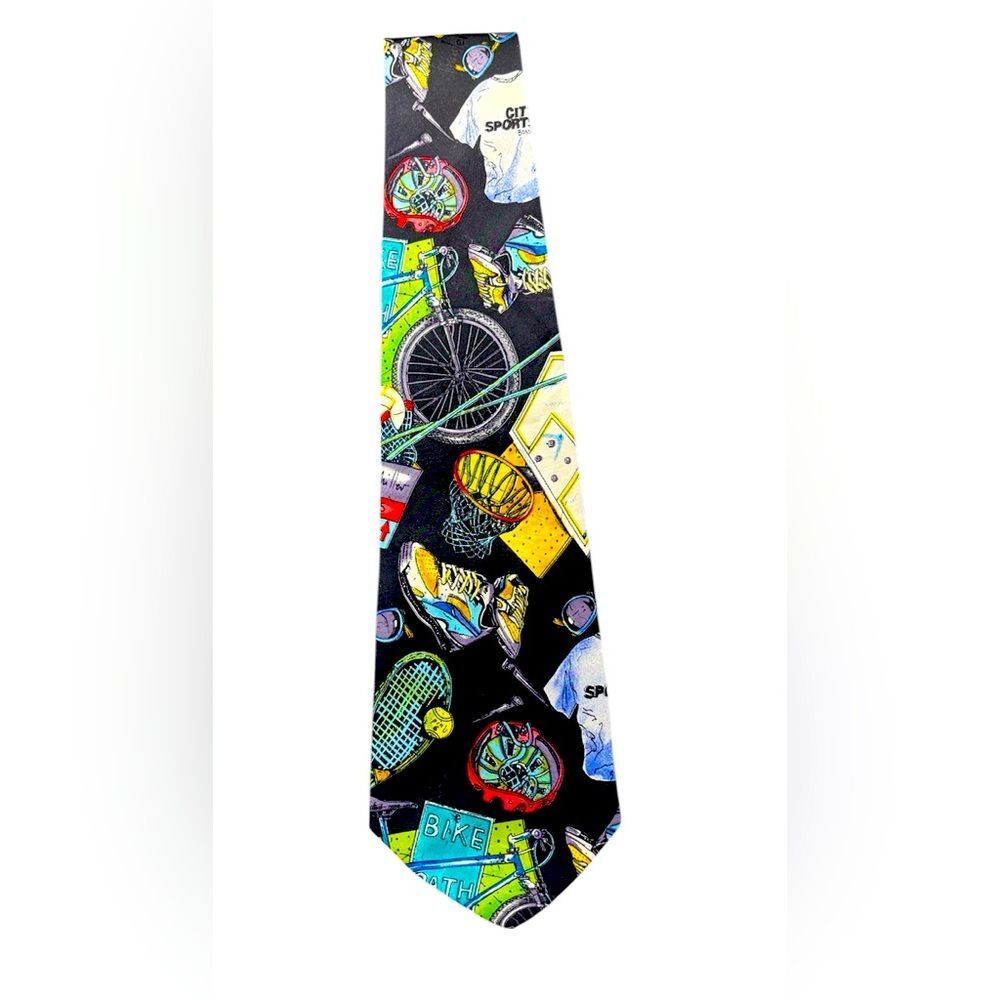Nicole Miller Silk Sports Tie 1994 Vintage